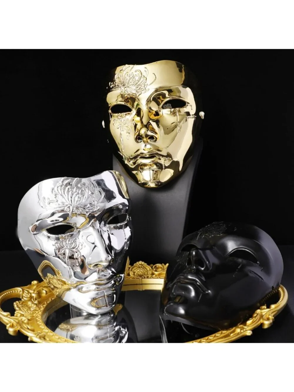 Elegant Full Face Masquerade Mask for Men | Costume Party Accessory